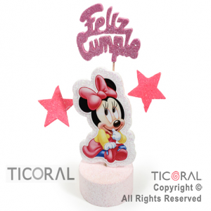 ADORNO CUBITO ECO FELIZ CUMPLE MINNIE TELGO x 1